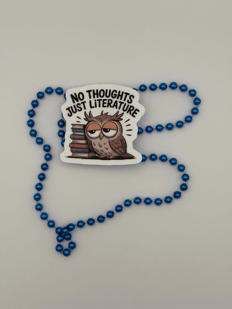 Funny Owl and Books Literature Vinyl Sticker
