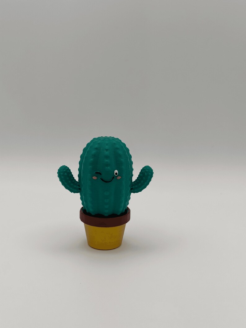 Cute Kawaii Cactus Figures 3D Printed Hand Painted Collection Mini Desk Decor
