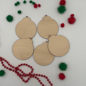 Unfinished Wood Round Christmas Ornament Blanks, DIY Craft Supplies, Holiday Decor