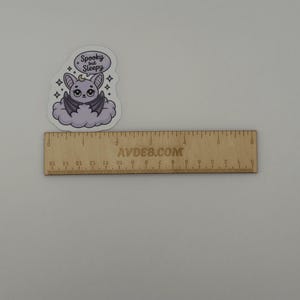 Kawaii Spooky but Sleepy Bat Vinyl Sticker