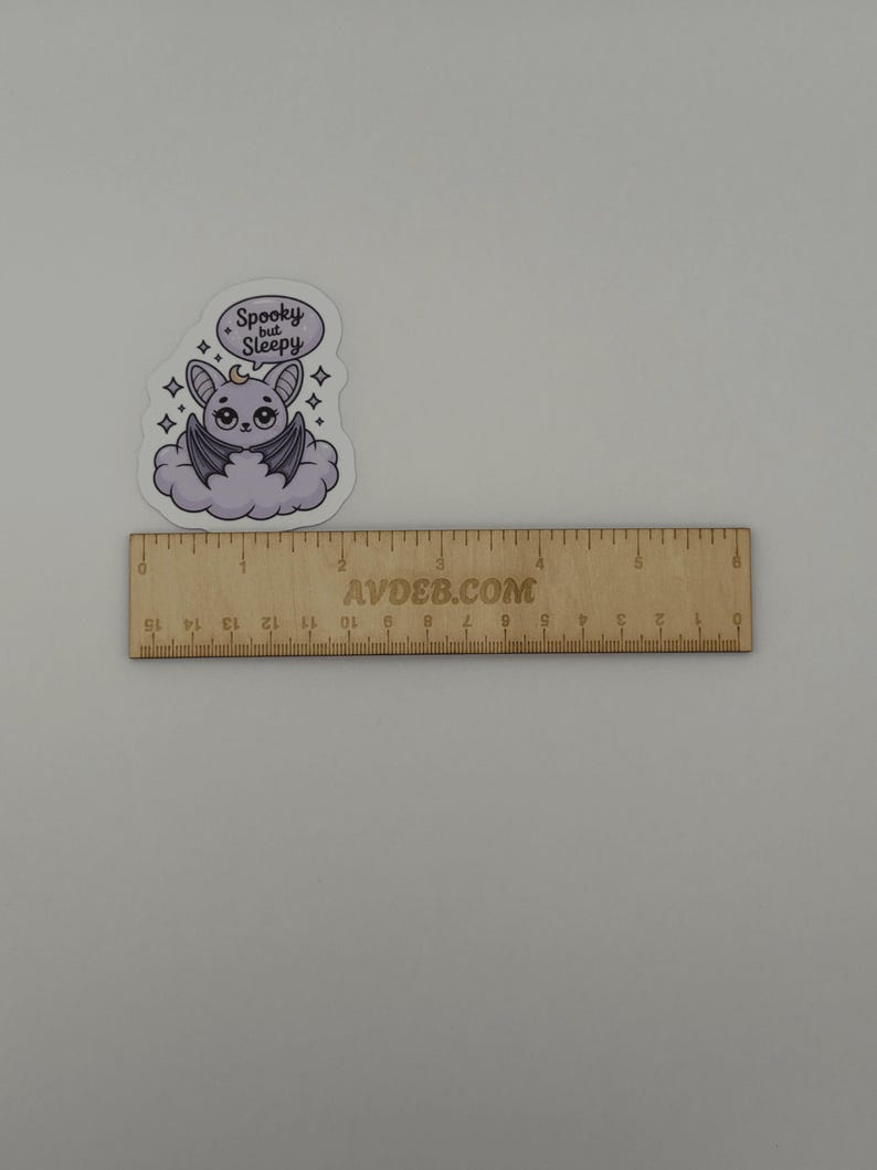Kawaii Spooky but Sleepy Bat Vinyl Sticker