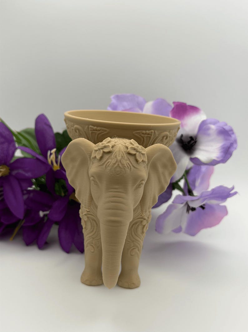 Elephant Jewelry Holder Bowl – 3D Printed PLA Ring Dish, Cute Desk Decor & Trinket Tray