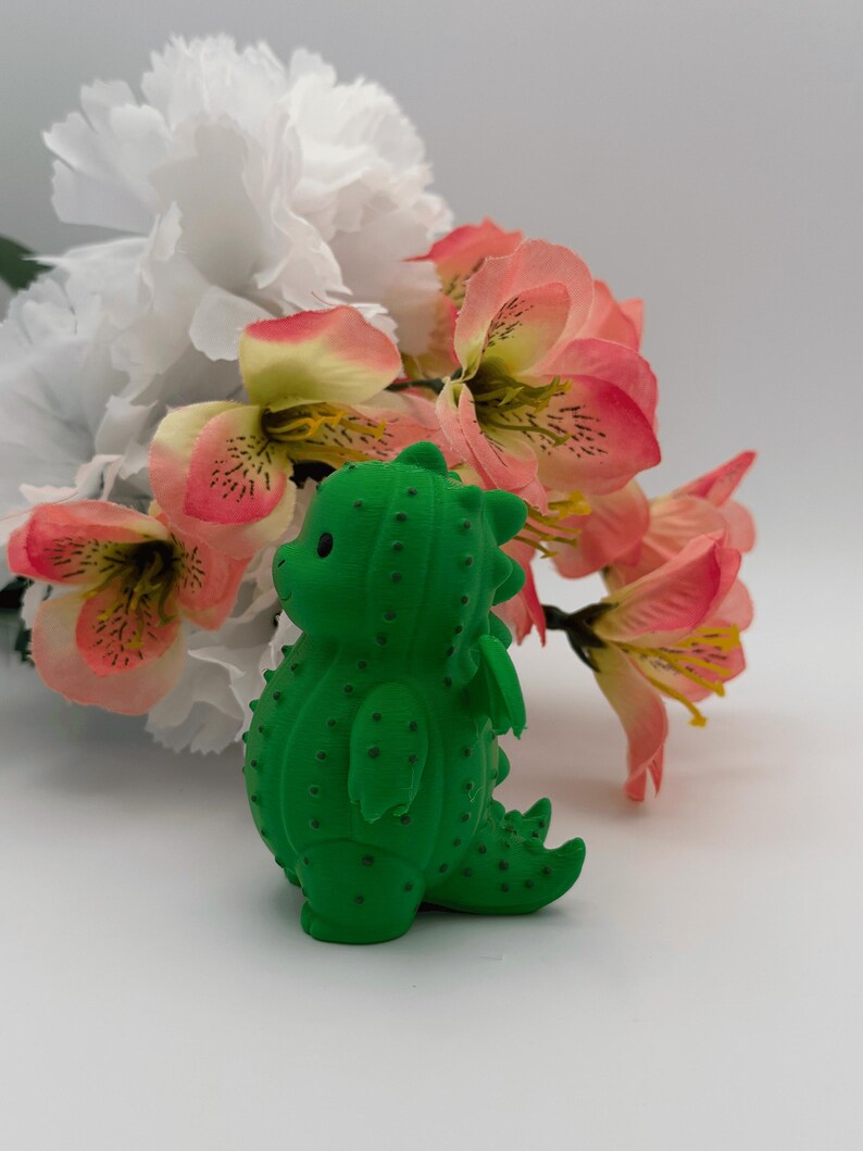 Cactus Dino Figurine – Hand-Painted 3D Printed PLA