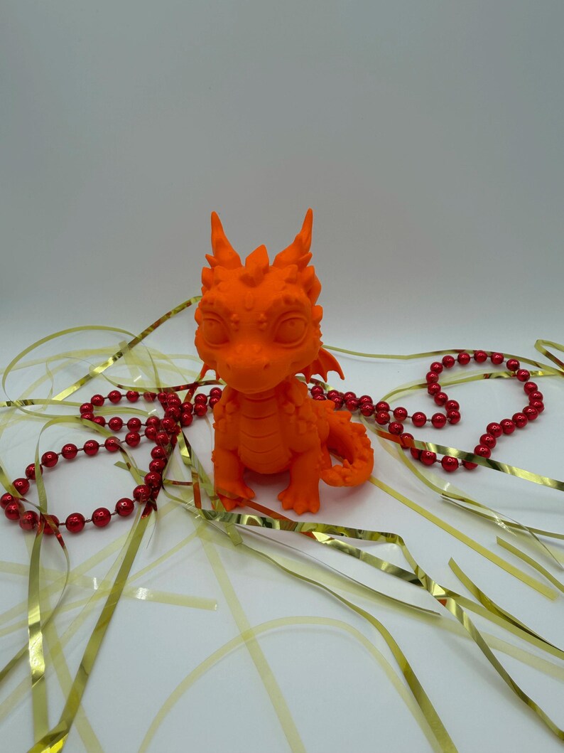 Cute Baby Dragon Figurine 3D Printed PLA Statue