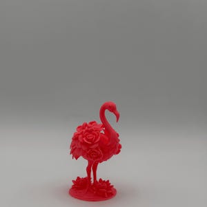 Floral Flamingo Decor Figure 3D Printed Sculpture