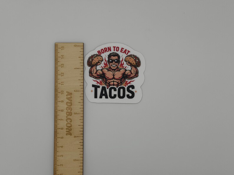 Funny Taco Gym Sticker Born to Eat Tacos Decal