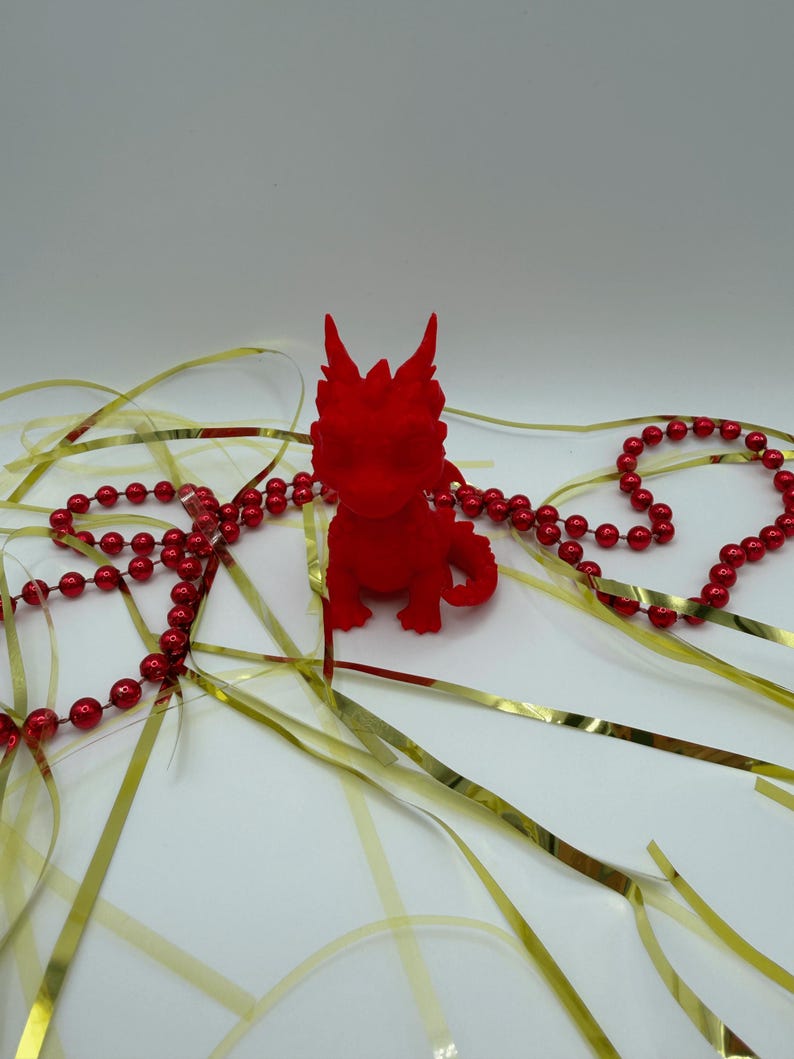 Cute Baby Dragon Figurine 3D Printed PLA Statue