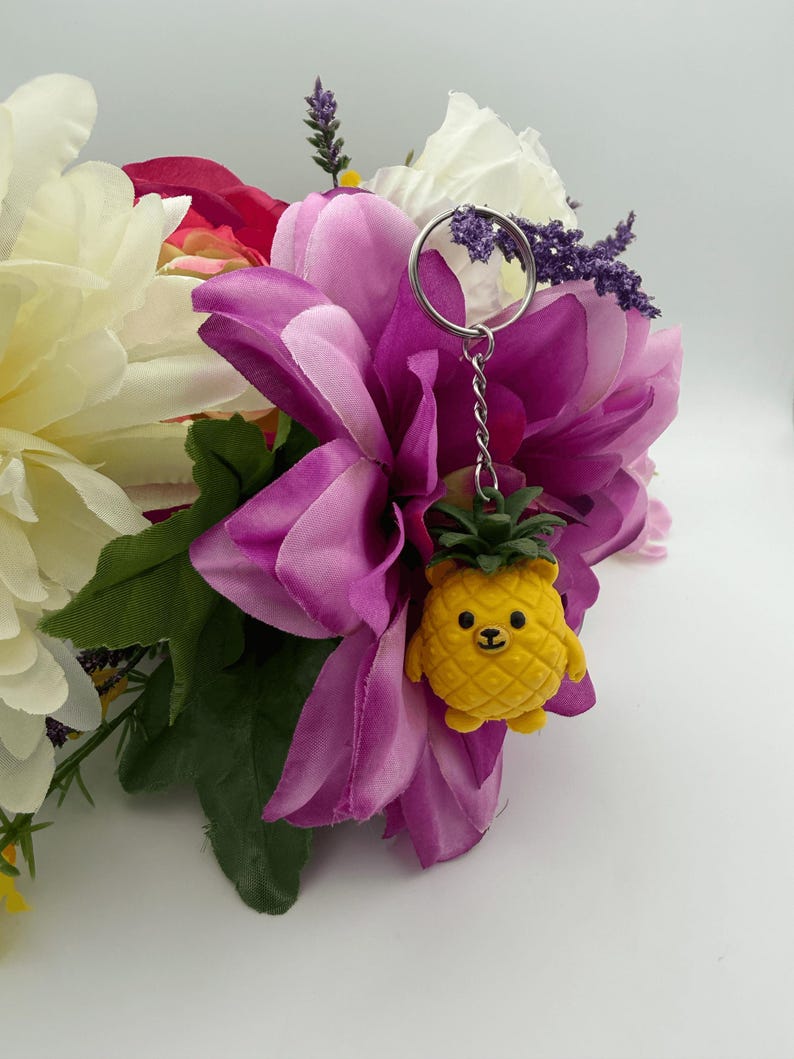 Cute Pineapple Bear Keychain PLA Charm