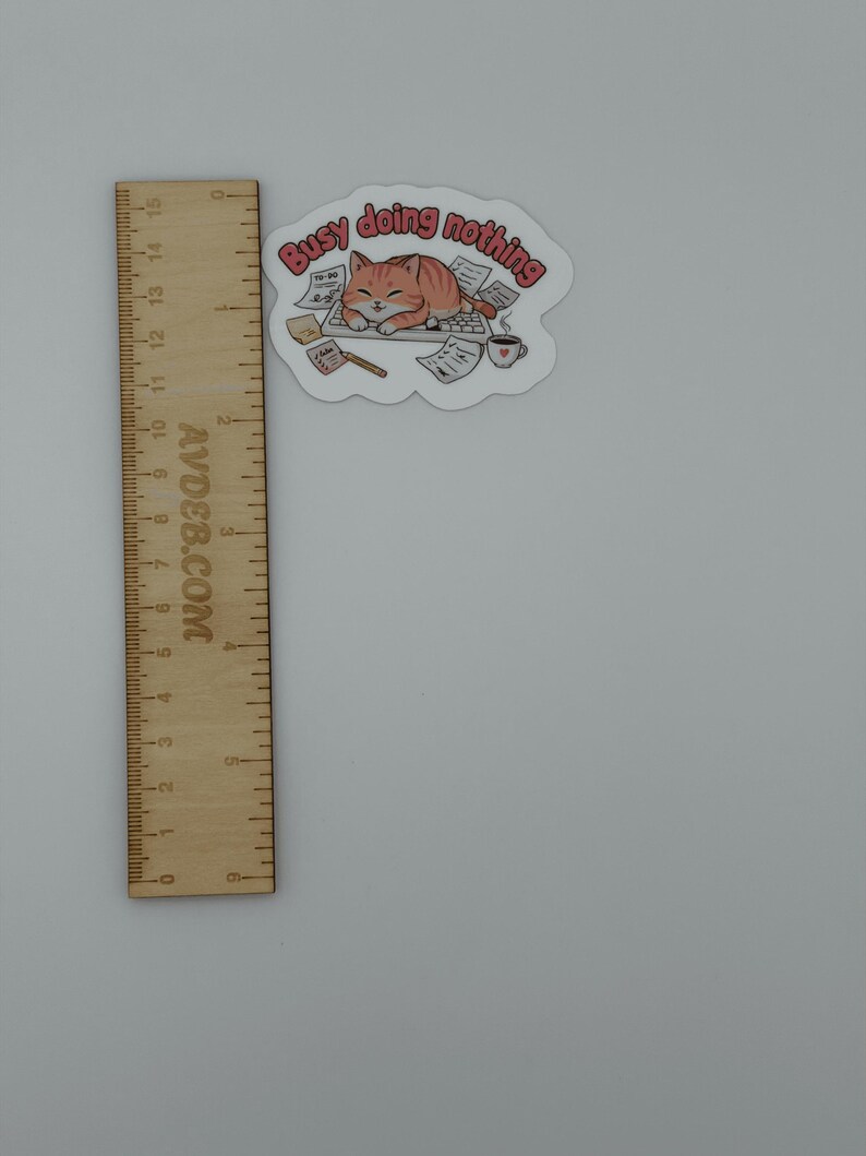 Busy Doing Nothing Cat Vinyl Sticker
