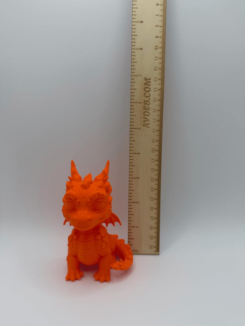 Cute Baby Dragon Figurine 3D Printed PLA Statue