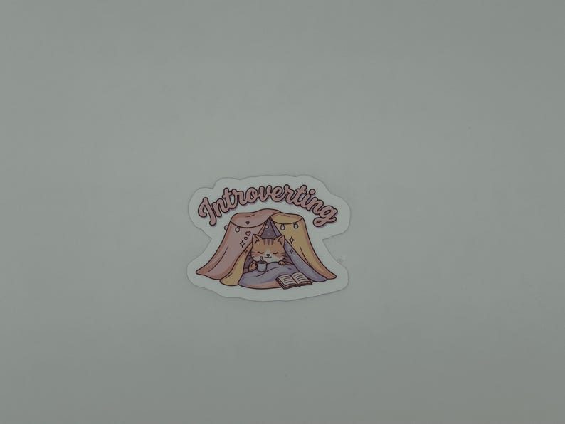 Introverting Cat Vinyl Sticker