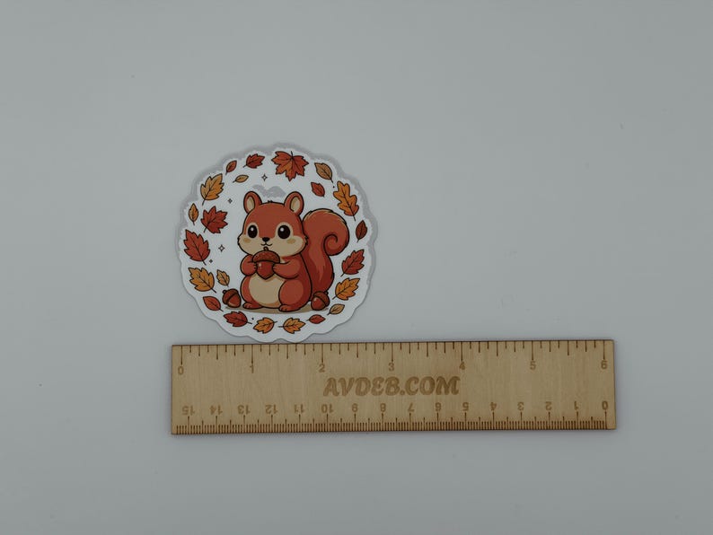 Cute Autumn Squirrel Vinyl Sticker
