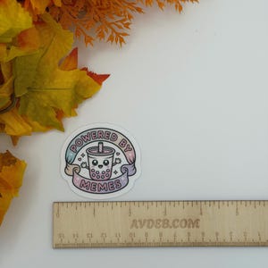 Cute Powered By Memes Boba Tea Vinyl Sticker
