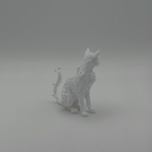 Floral White Cat Figurine 3D Printed Home Decor