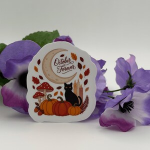 October Forever Autumn Cat Vinyl Sticker