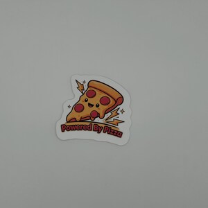 Powered By Pizza Vinyl Sticker