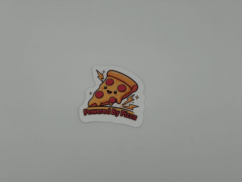Powered By Pizza Vinyl Sticker