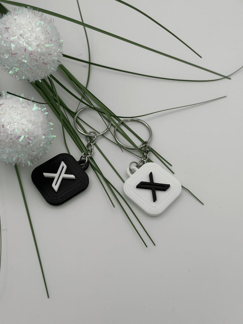 Custom X (Twitter) NFC Keychain 3D Printed