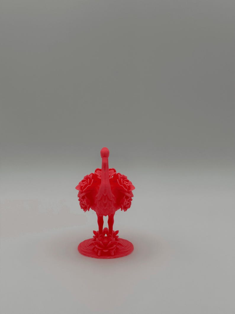 Floral Flamingo Decor Figure 3D Printed Sculpture