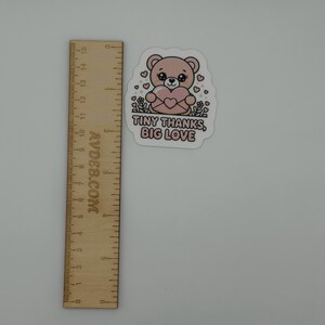Cute Teddy Bear Tiny Thanks Big Love Sticker