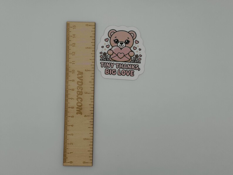Cute Teddy Bear Tiny Thanks Big Love Sticker
