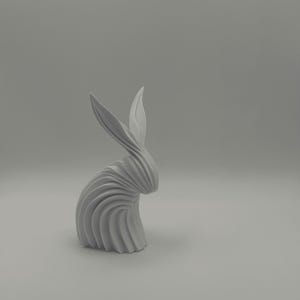 Modern Rabbit Art 3D Printed Sculpture