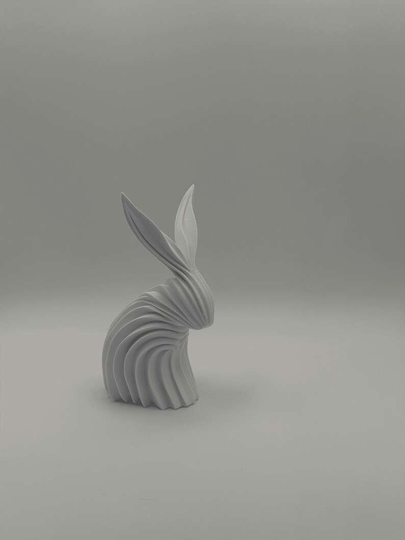 Modern Rabbit Art 3D Printed Sculpture