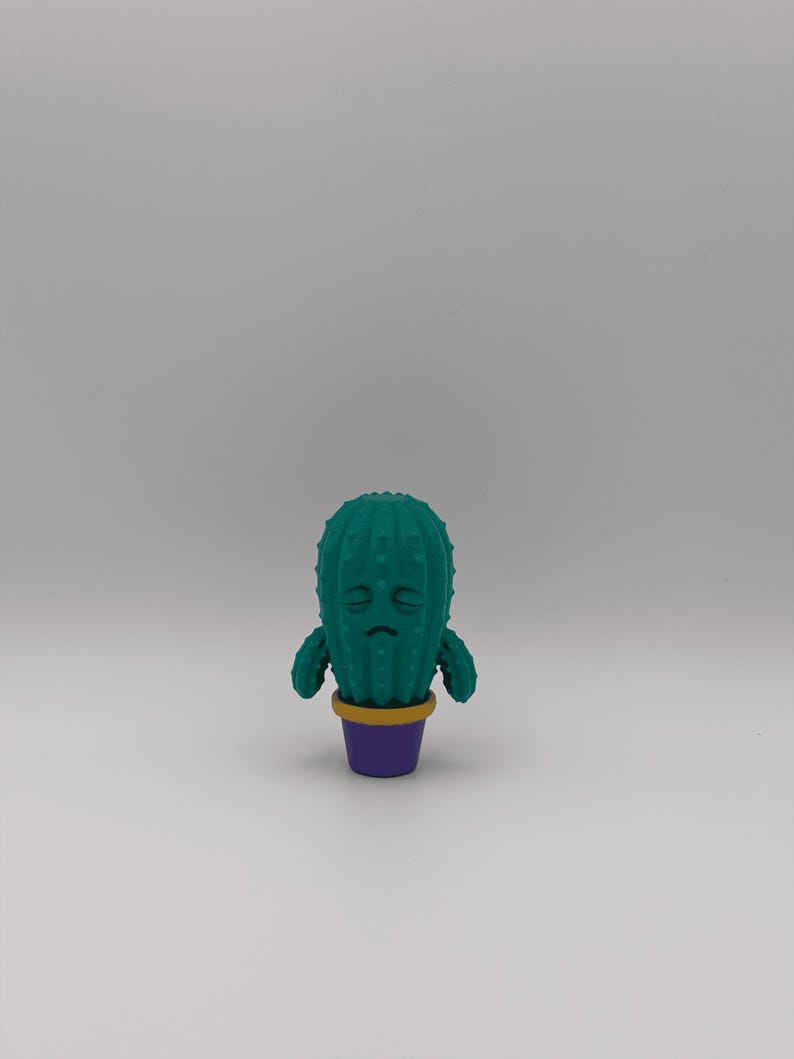 Cute Kawaii Cactus Figures 3D Printed Hand Painted Collection Mini Desk Decor