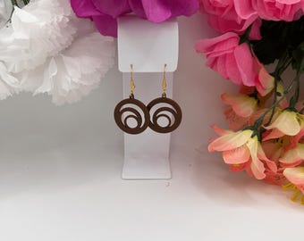 Geometric Spiral Earrings | Lightweight Statement Earrings | 3D Printed Dangle Jewelry | Modern Geometric Gift