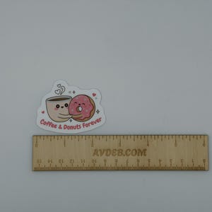 Cute Coffee and Donut Vinyl Sticker