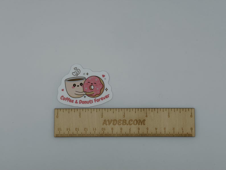 Cute Coffee and Donut Vinyl Sticker
