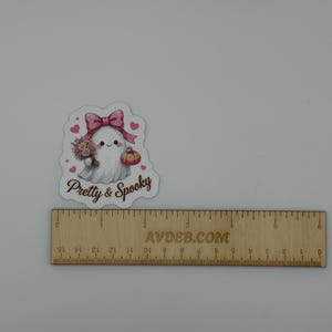 Cute Ghost Vinyl Sticker - Kawaii Halloween Pastel Pretty and Spooky