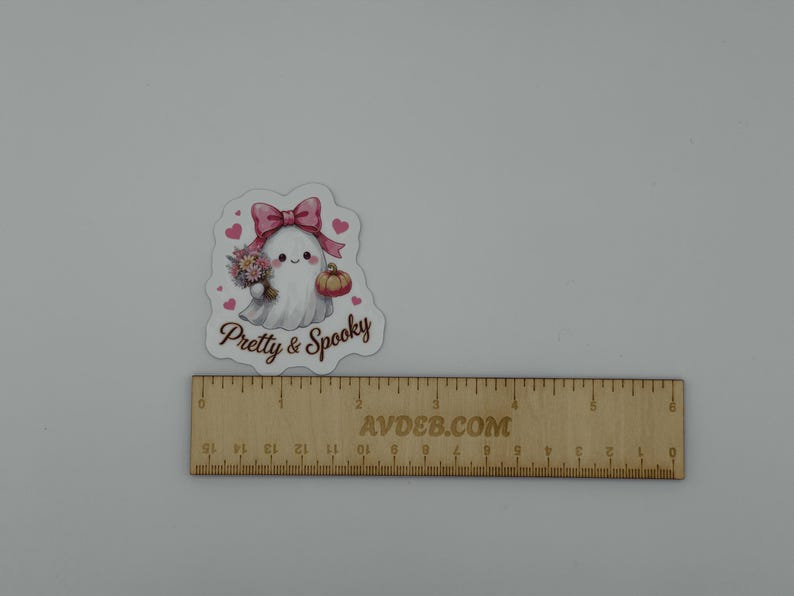 Cute Ghost Vinyl Sticker - Kawaii Halloween Pastel Pretty and Spooky