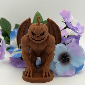 Pumpkin Gargoyle 3D Printed Halloween Statue