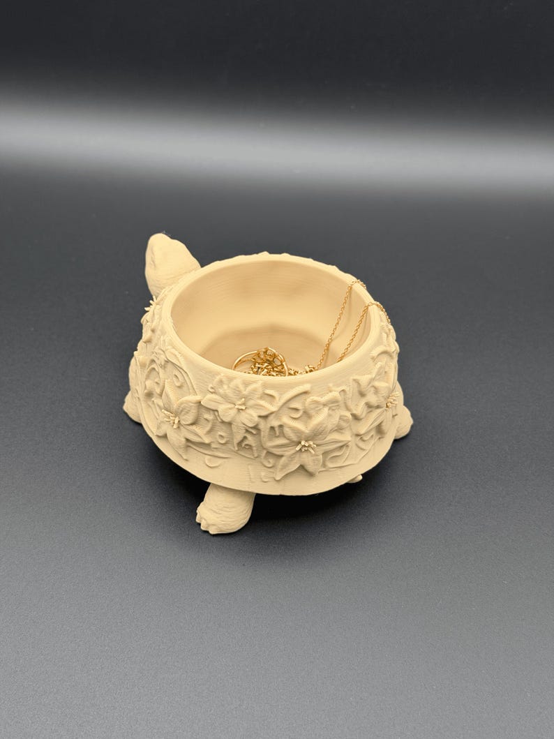 Turtle Jewelry Dish 3D Printed PLA Trinket Holder