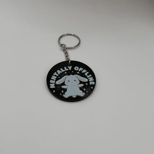 Mentally Offline Bunny Acrylic Keychain