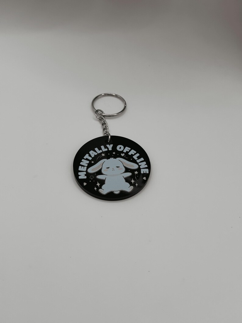 Mentally Offline Bunny Acrylic Keychain