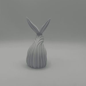 Modern Rabbit Art 3D Printed Sculpture