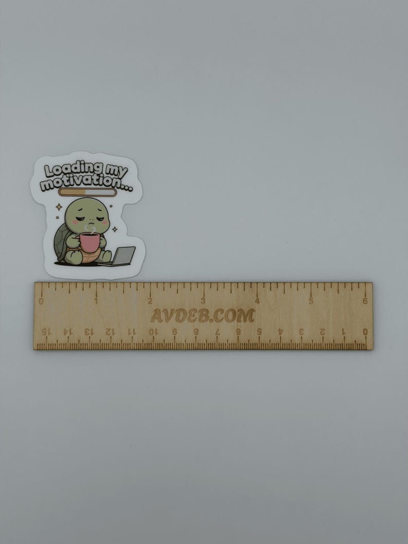 Cute Turtle Vinyl Sticker Loading My Motivation
