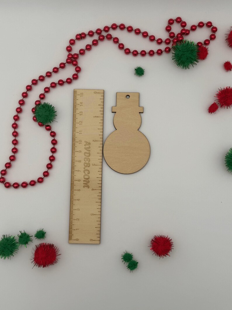 Unfinished Wood Snowman Ornaments, Christmas Craft, DIY Decor, Ornament Blanks