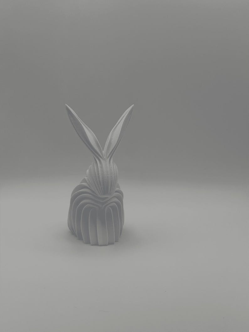 Modern Rabbit Art 3D Printed Sculpture