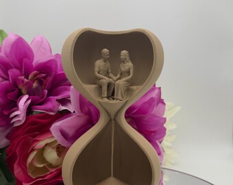 Valentines Day Gift for Couples | Romantic Couple Sculpture | Hourglass Decor | Anniversary Gift | Wedding Gift