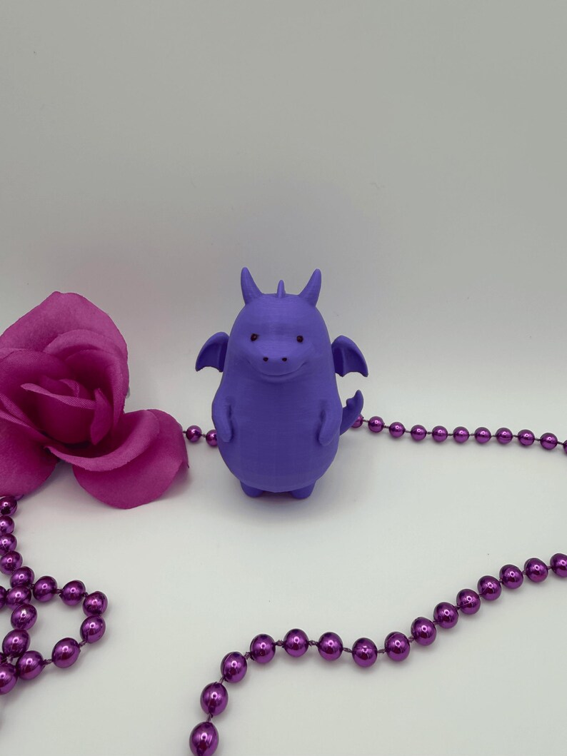 Potato Dragon Sculpture, Cute Kawaii Fantasy Dragon Figurine, 3D Printed, Unique Desk & Shelf Art Piece