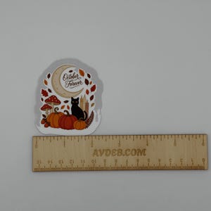 October Forever Autumn Cat Vinyl Sticker