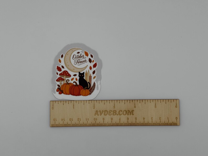 October Forever Autumn Cat Vinyl Sticker