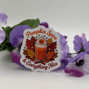 Pumpkin Spice Latte Vinyl Sticker - Cute Fall Laptop Decal