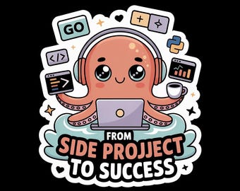 Kawaii Octopus Sticker | Coding Laptop Decal | Developer Gift | Waterproof Vinyl Tech Sticker | Pastel Programmer Gift