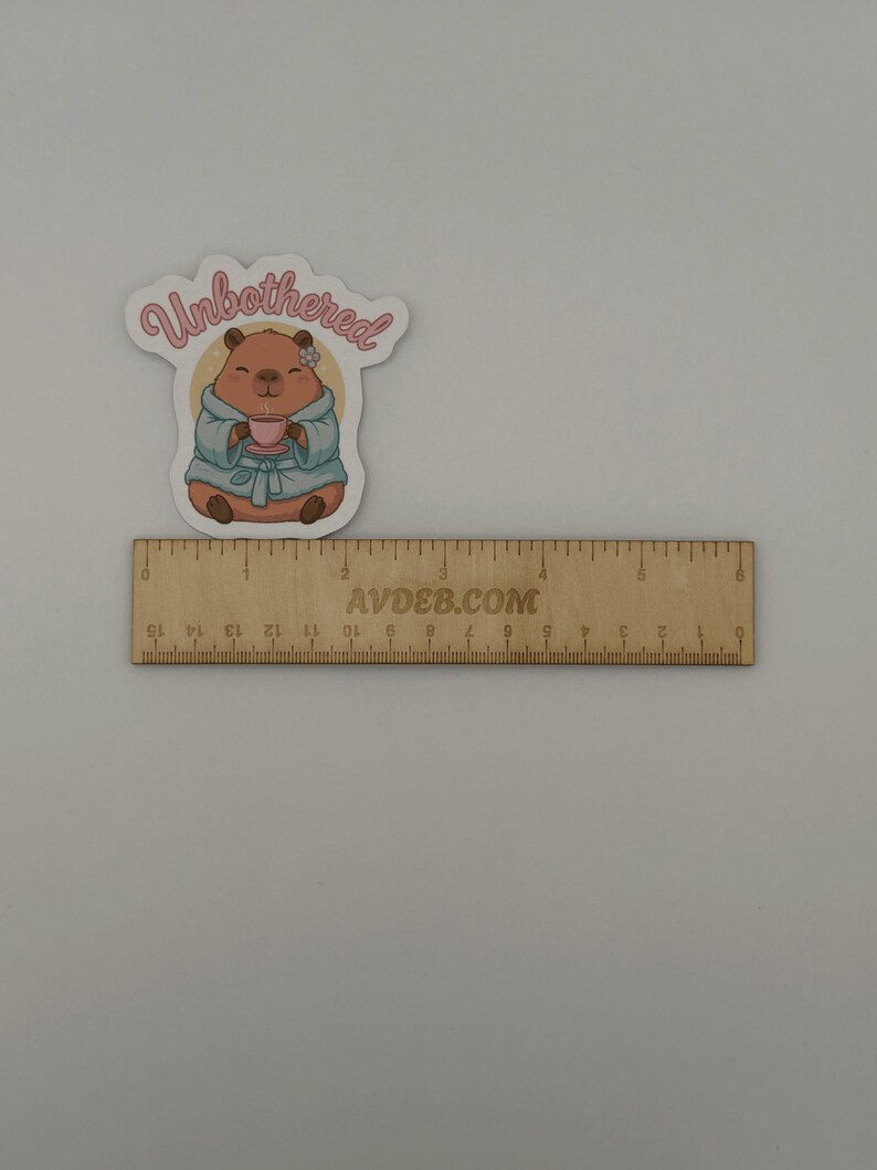 Unbothered Capybara Vinyl Sticker | Cute Kawaii Die-Cut Cartoon Decal