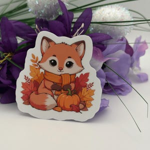 Cute Autumn Fox Vinyl Sticker