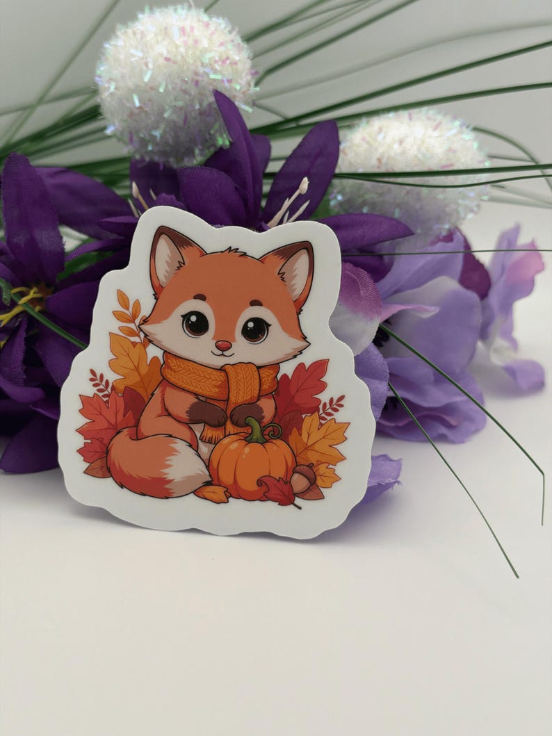 Cute Autumn Fox Vinyl Sticker
